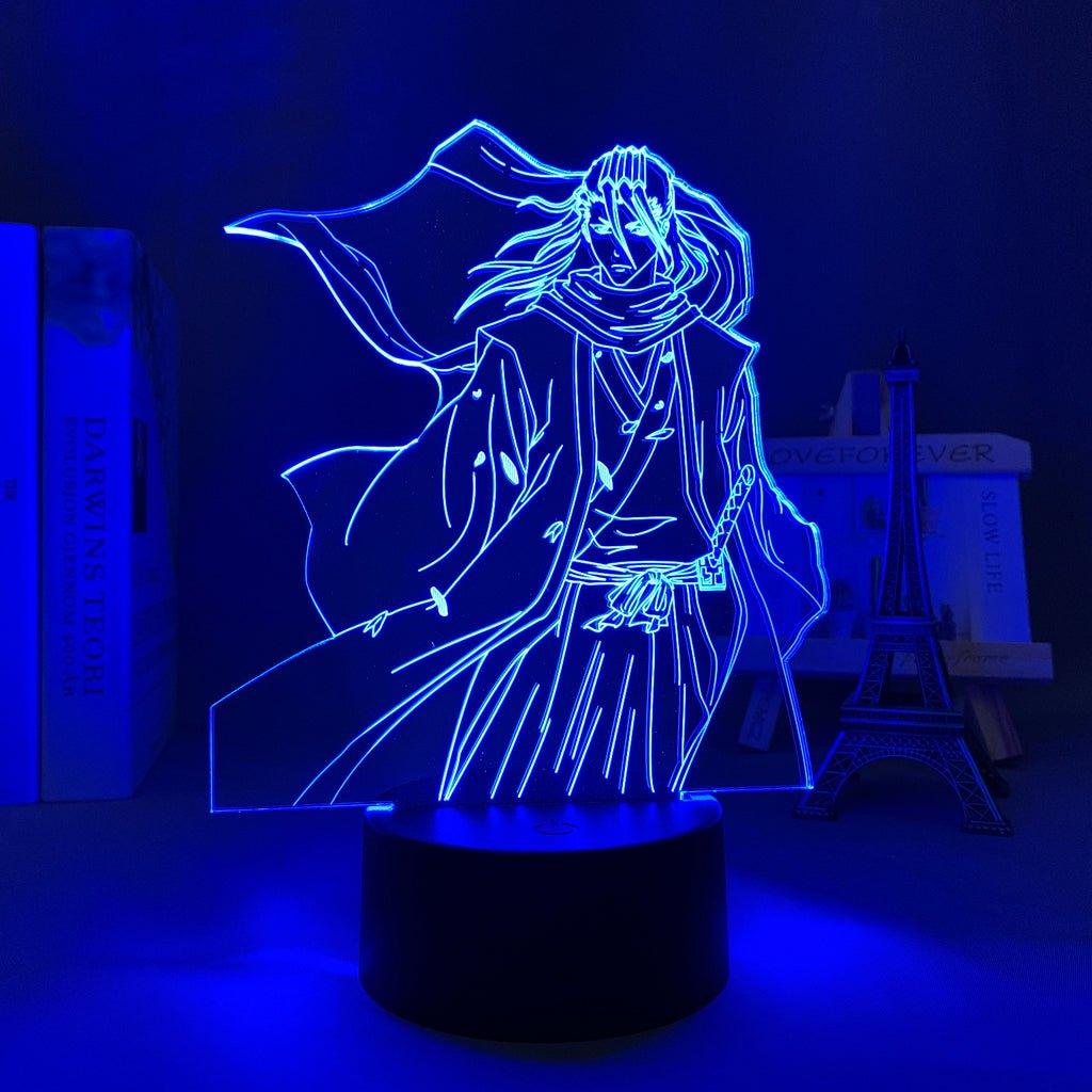 Byakuya Kuchiki Bleach 3D Led Lamp 1 LED lamp in Dark Blue, elegant and composed, with a commanding aura from Bleach, perfect for anime fans.