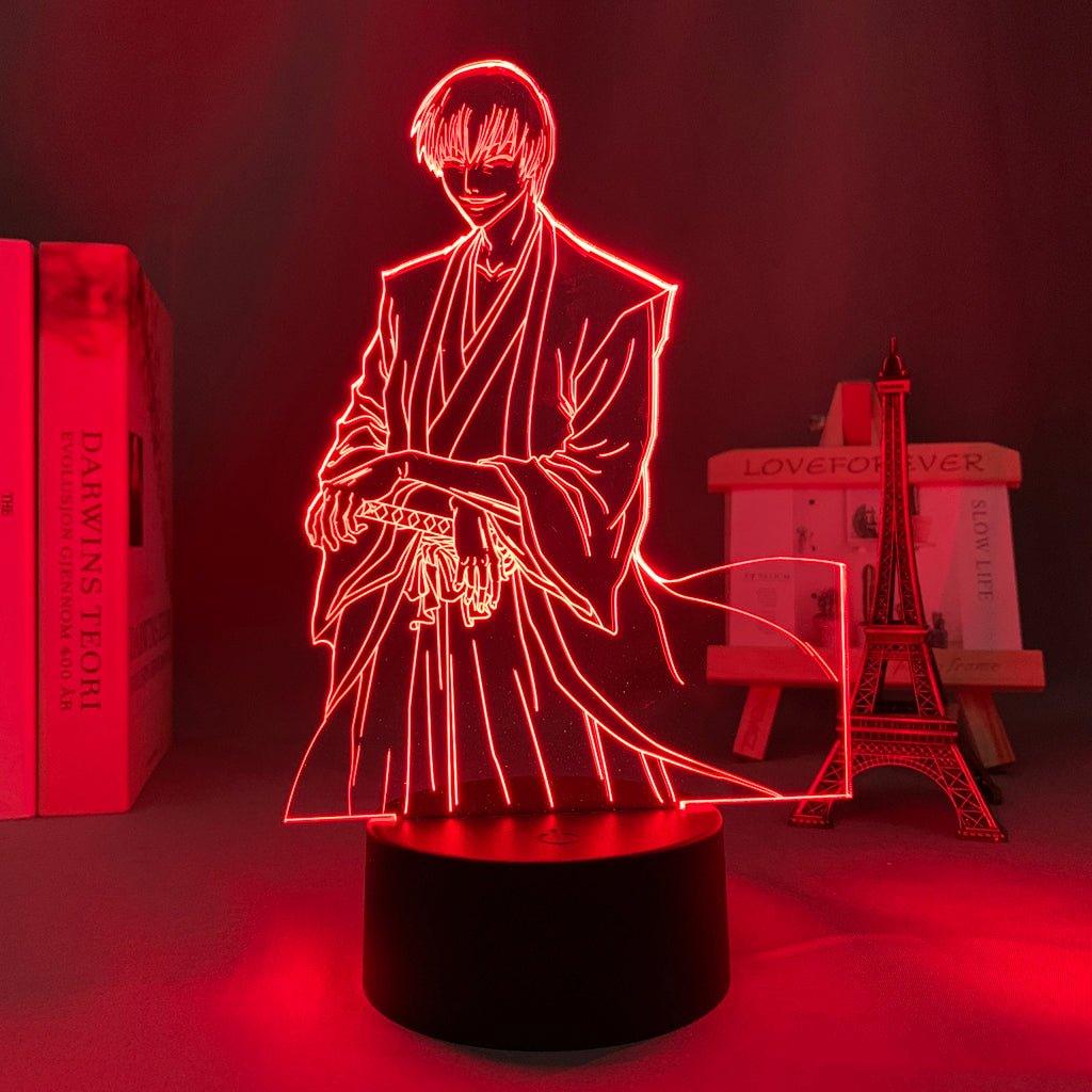 Gin Ichimaru Bleach 3D Led Lamp LED lamp in Red, mysterious smile, exuding a sense of danger from Bleach, perfect for anime fans.