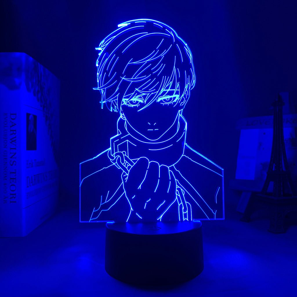 Itoshi Rin Blue Lock 3D Led Lamp LED lamp in Dark Blue, intense and focused, showcasing his competitive nature from Blue Lock, perfect for anime fans.