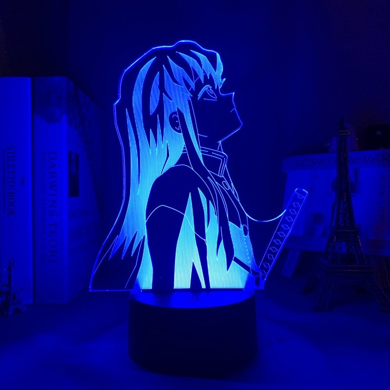 Muichiro Tokito LED lamp in Dark Blue, dynamic and fierce pose from Demon Slayer, perfect for anime fans.