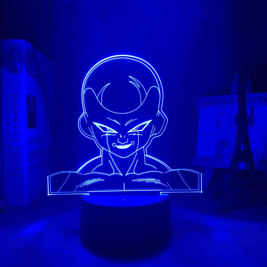 Frieza LED lamp in Dark Blue, menacing and powerful, showcasing his ruthless and dominant nature from Dragon Ball Z, perfect for anime fans.