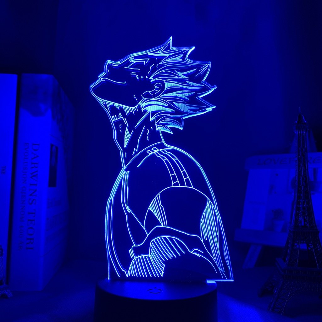 Bokuto Koutaro LED lamp in Dark Blue, dynamic and intense pose from Haikyuu, perfect for anime fans.