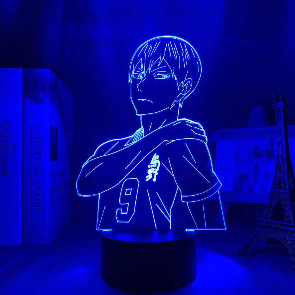 Kageyama Tobio LED lamp in Dark Blue, dynamic and intense pose from Haikyuu, perfect for anime fans.