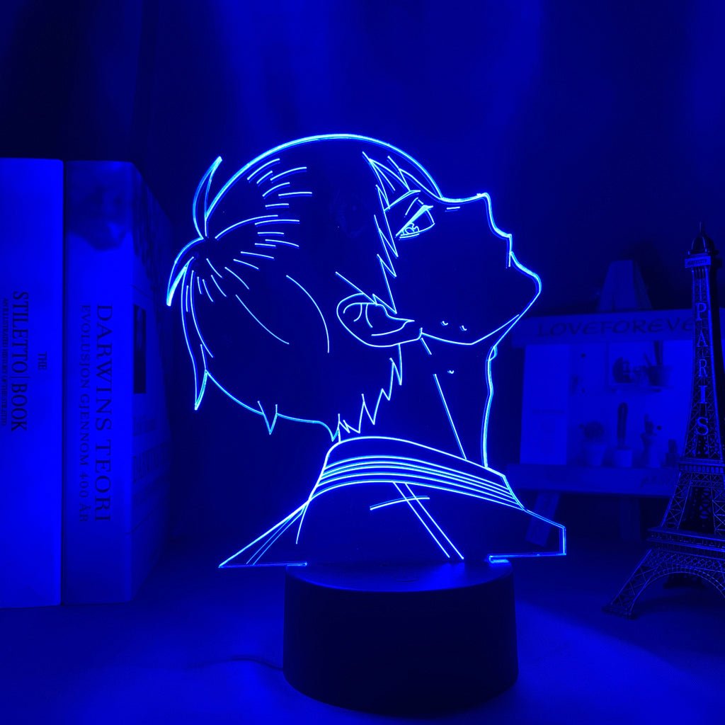 Kageyama Tobio Calm LED lamp in Dark Blue, dynamic and intense pose from Haikyuu, perfect for anime fans.