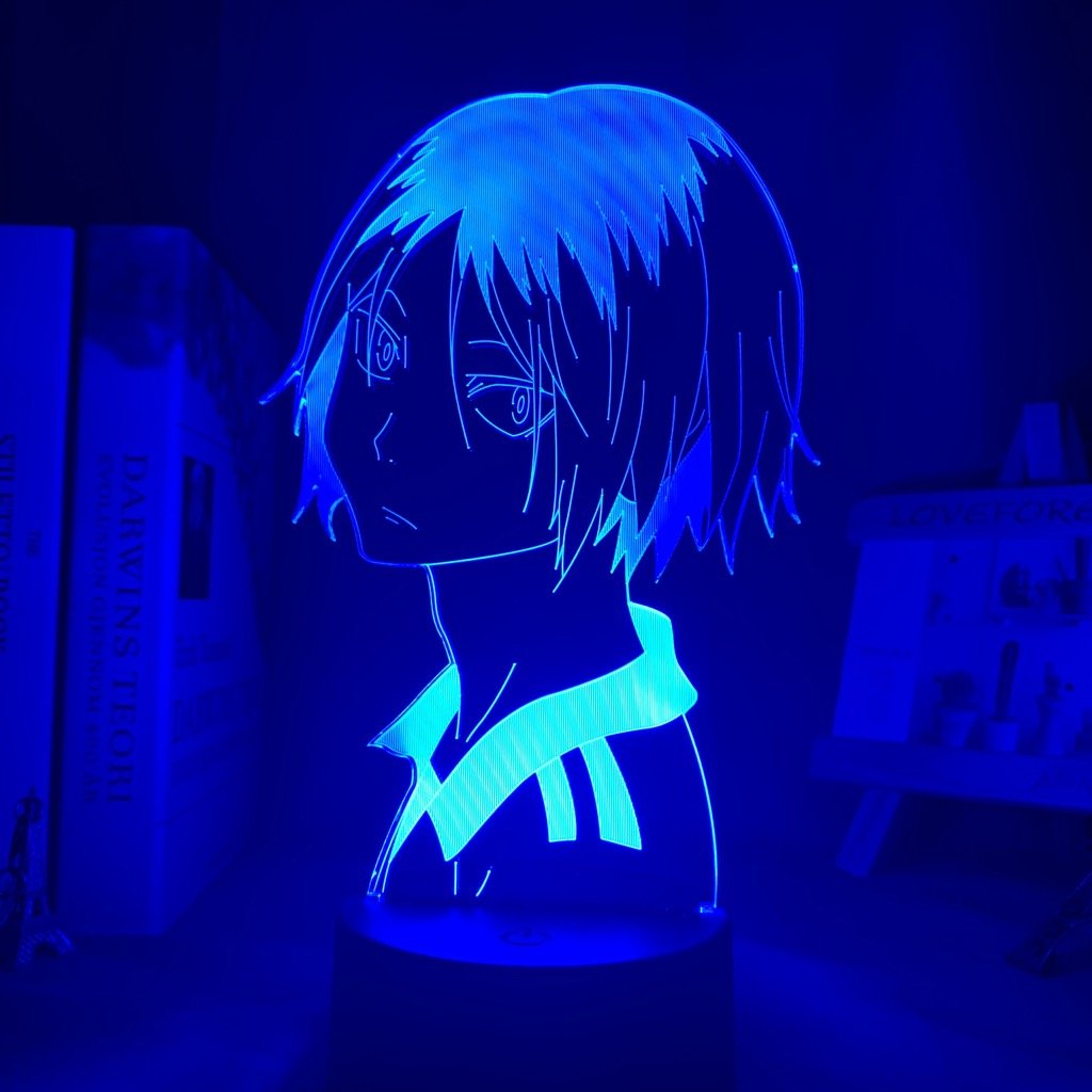 Kozume Kenma LED lamp in Dark Blue, dynamic and intense pose from Haikyuu, perfect for anime fans.