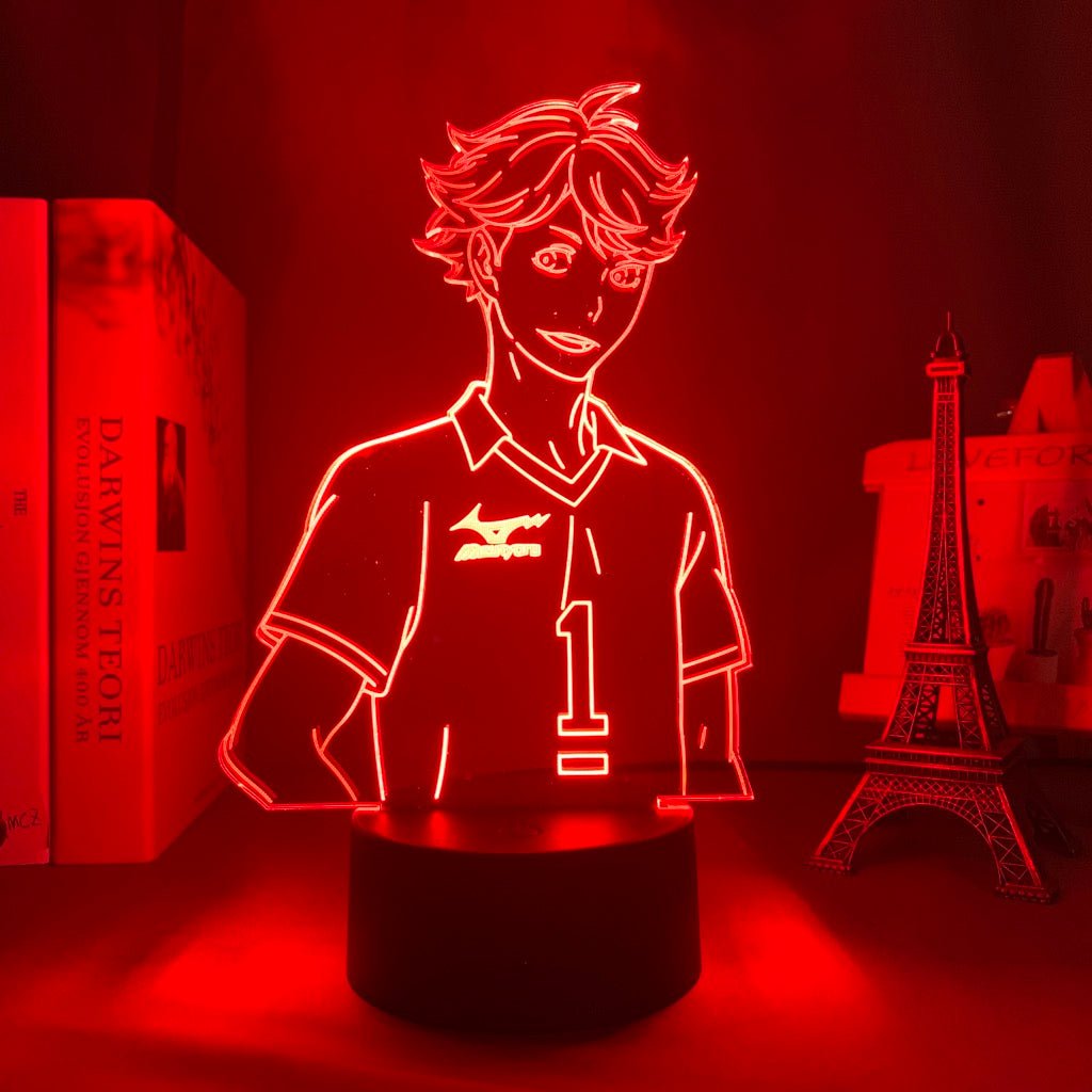 Oikawa Tooru LED lamp in Red, dynamic and intense pose from Haikyuu, perfect for anime fans.