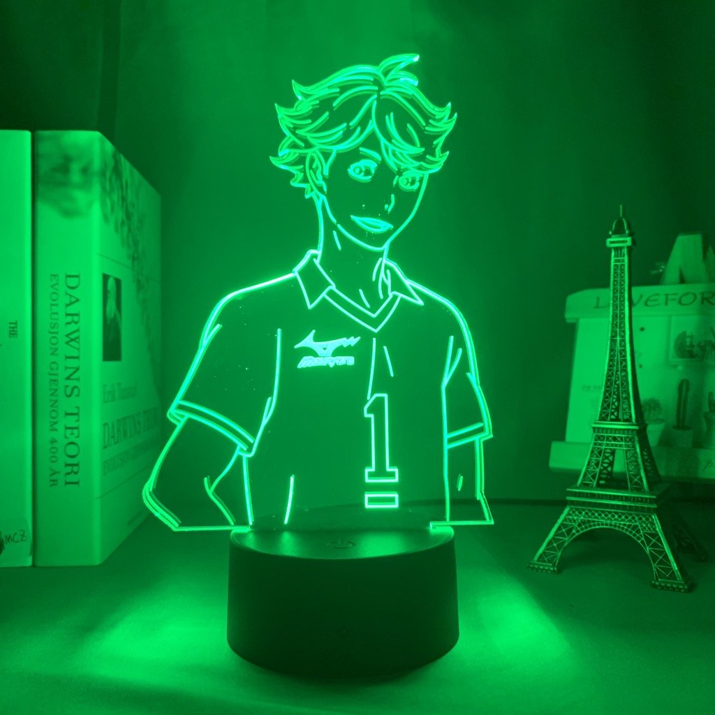 Oikawa Tooru LED lamp in Green, dynamic and intense pose from Haikyuu, perfect for anime fans.