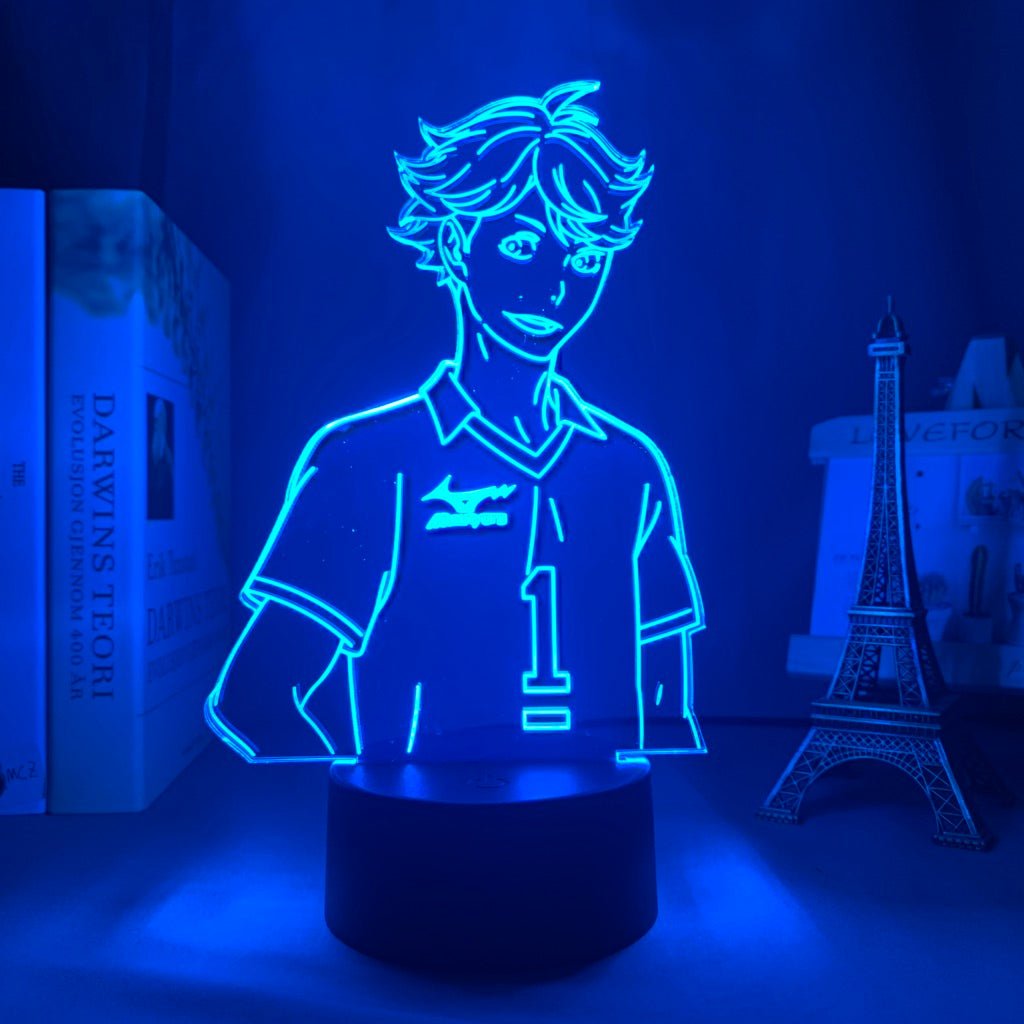 Oikawa Tooru LED lamp in Light Blue, dynamic and intense pose from Haikyuu, perfect for anime fans.