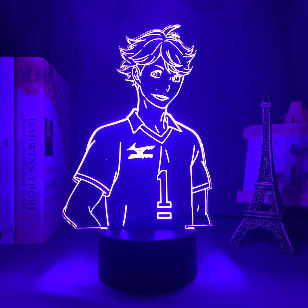Oikawa Tooru LED lamp in Purple, dynamic and intense pose from Haikyuu, perfect for anime fans.