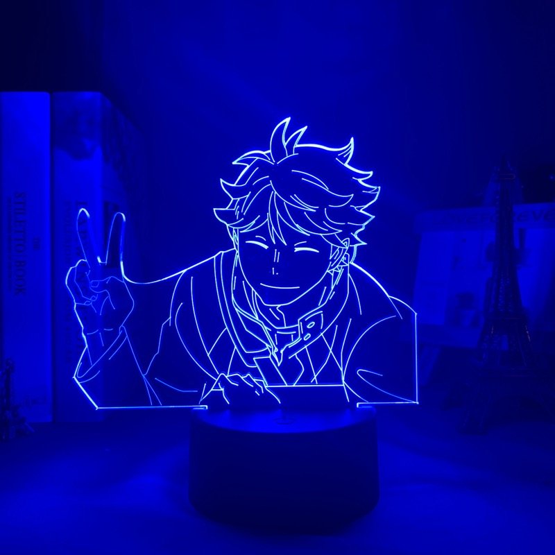 Oikawa Tooru Cute LED lamp in Dark Blue, dynamic and intense pose from Haikyuu, perfect for anime fans.