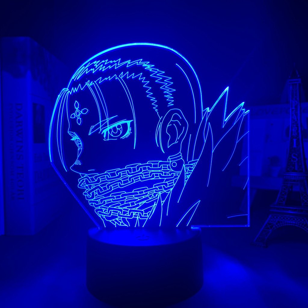 Chrollo Lucilfer LED lamp in Dark Blue, calm and calculating, embodying his strategic mind and manipulative nature from Hunter x Hunter, perfect for anime fans.