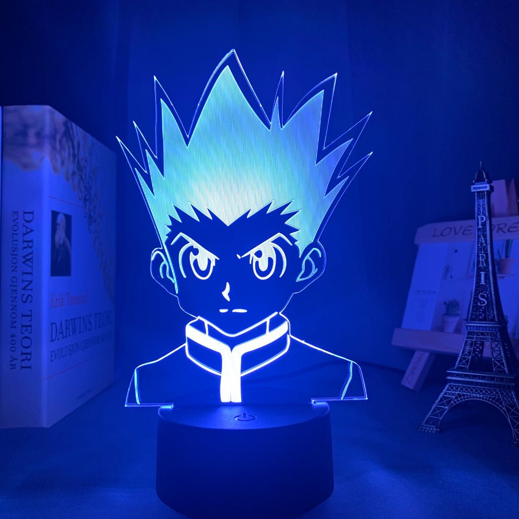 Gon Freecss LED lamp in Dark Blue, dynamic and intense pose from Hunter x Hunter, perfect for anime fans.