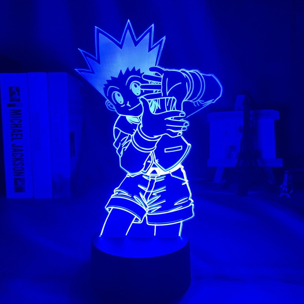 Gon Freecss LED lamp in Dark Blue, dynamic and intense pose from Hunter x Hunter, perfect for anime fans.