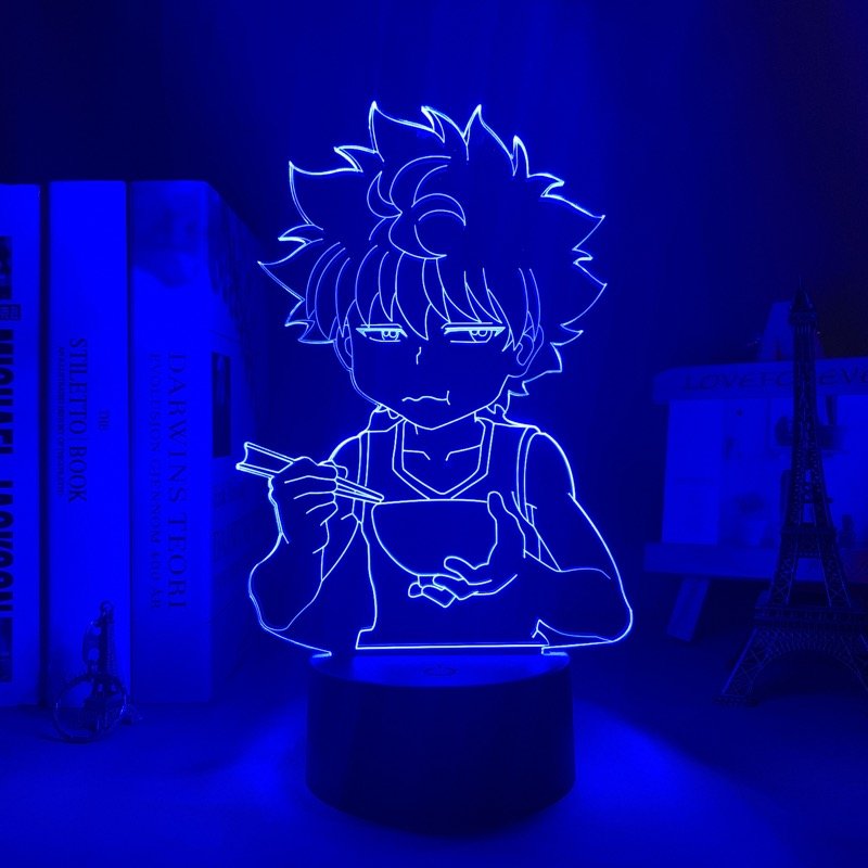 Killua Zoldyck LED lamp in Dark Blue, confident and skilled, showcasing his formidable assassin abilities from Hunter x Hunter, perfect for anime fans.