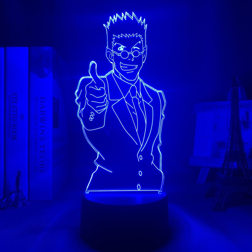 Leorio LED lamp in Dark Blue, determined and kind-hearted, showcasing his compassionate side as he strives to become a doctor from Hunter x Hunter, perfect for anime fans.