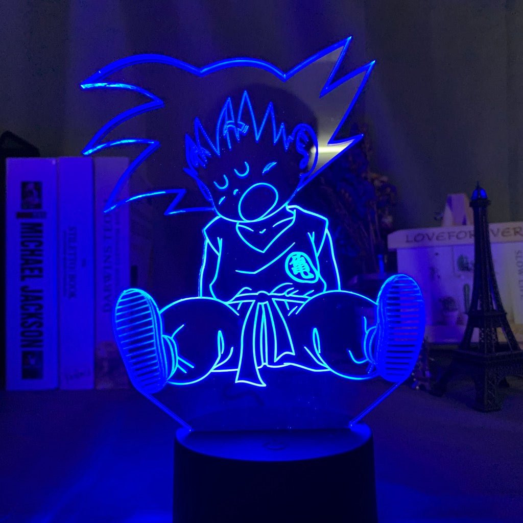 Baby Goku LED lamp in Red, cute pose from Dragon Ball Z, perfect for anime fans.