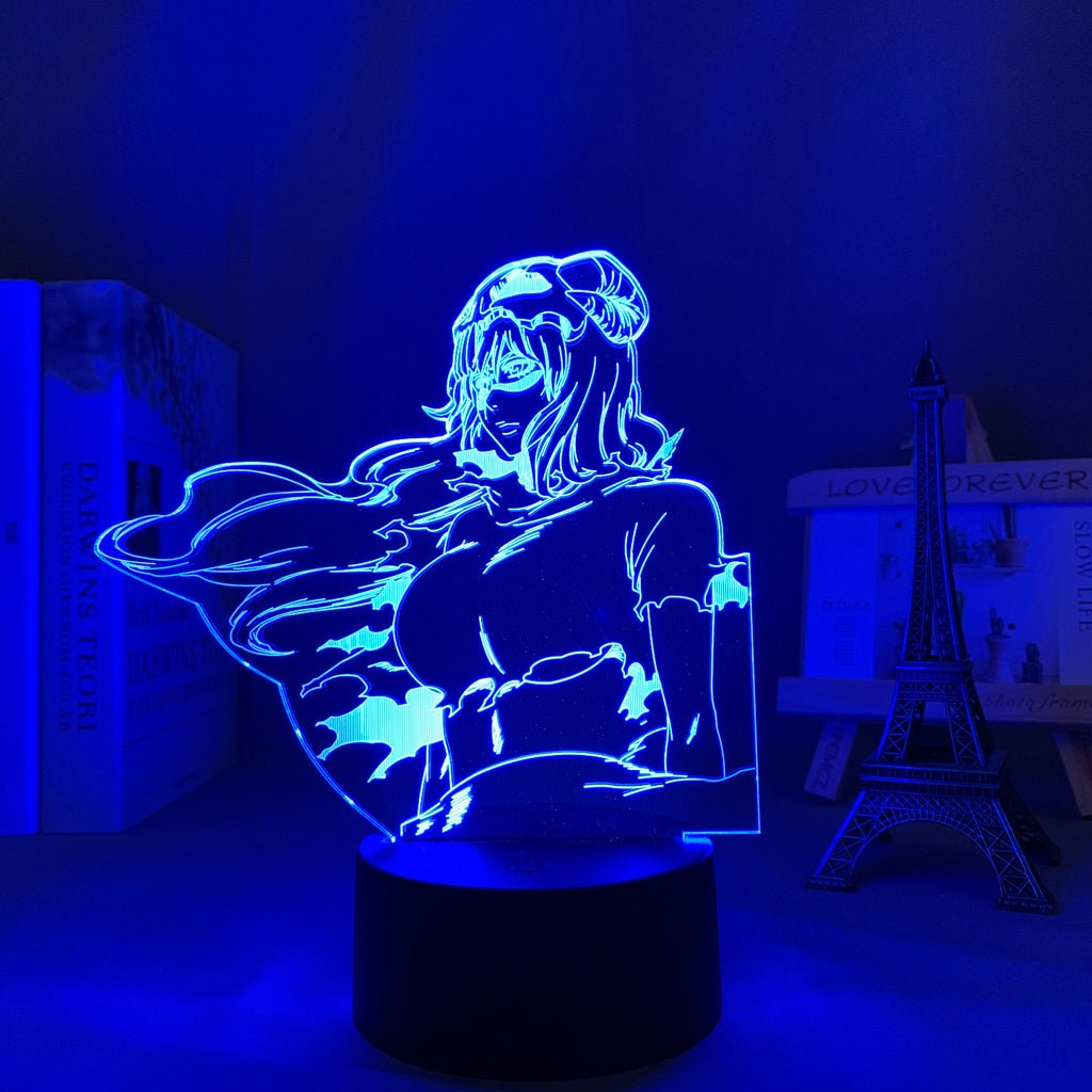Nel Bleach 3D Led Lamp LED lamp in Dark Blue, cute yet fierce, showing her playful side alongside her strength from Bleach, perfect for anime fans.