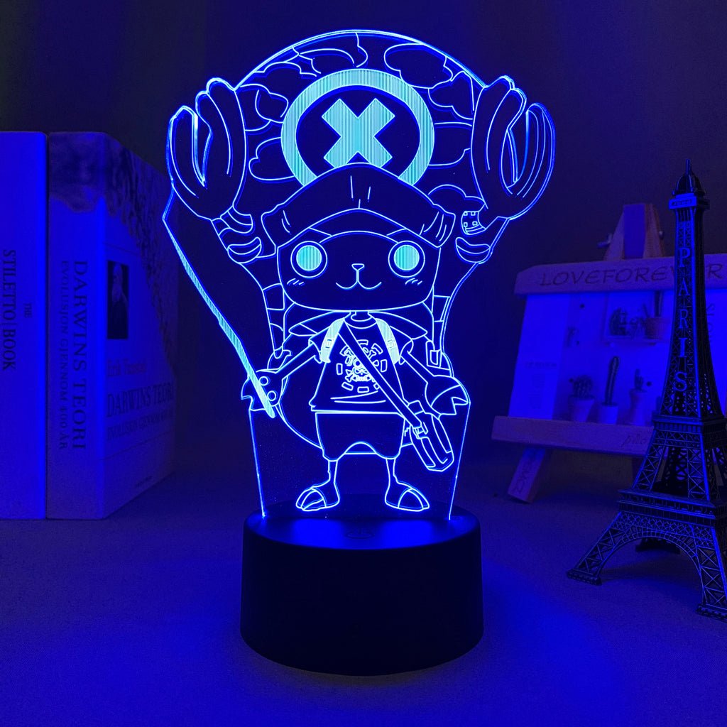Chopper LED lamp in Dark Blue, innocent and caring, showcasing his gentleness and determination to protect his friends from One Piece, perfect for anime fans.