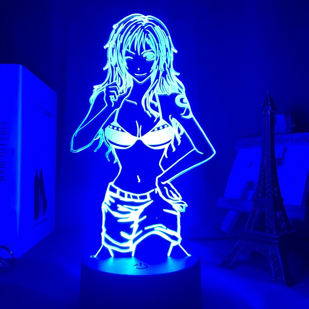 Nami LED lamp in Dark Blue, resourceful and cunning, showcasing her navigational skills and fierce loyalty to her crew from One Piece, perfect for anime fans.