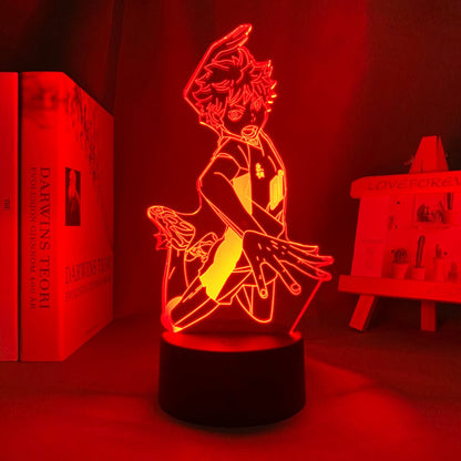 Hinata Shoyo LED lamp in Red, dynamic and intense pose from Haikyuu, perfect for anime fans.