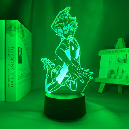 Hinata Shoyo LED lamp in Green, dynamic and intense pose from Haikyuu, perfect for anime fans.