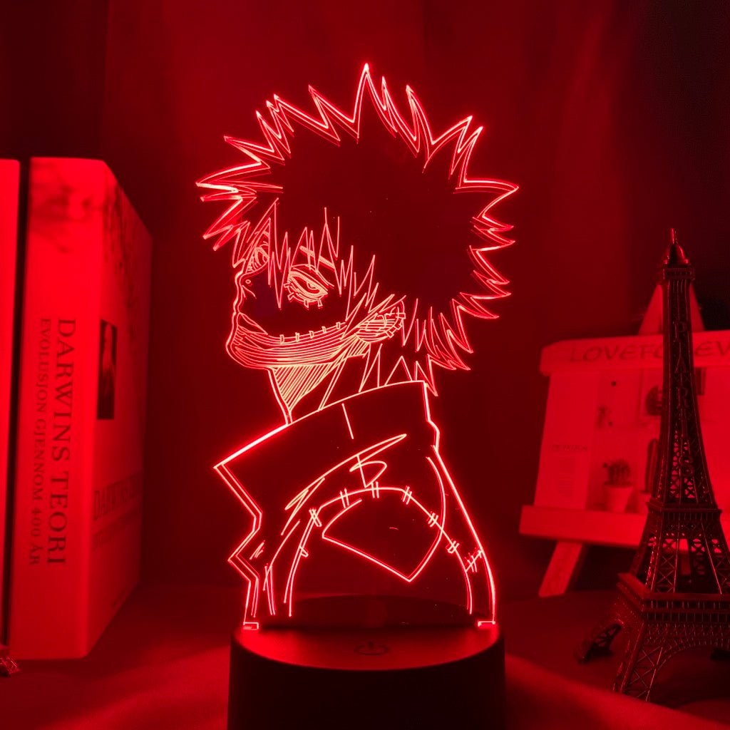 Dabi My Hero Academia 3D Led Lamp LED lamp in Red, cold and calculating, representing his ruthless attitude and complex background from My Hero Academia, perfect for anime fans.