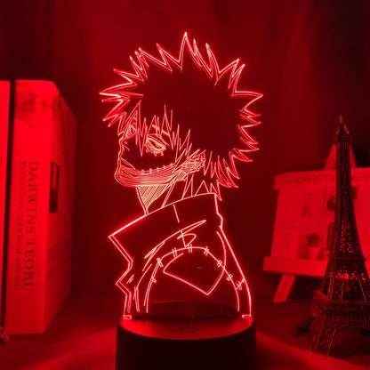 Dabi My Hero Academia 3D Led Lamp LED lamp in Red, cold and calculating, representing his ruthless attitude and complex background from My Hero Academia, perfect for anime fans.