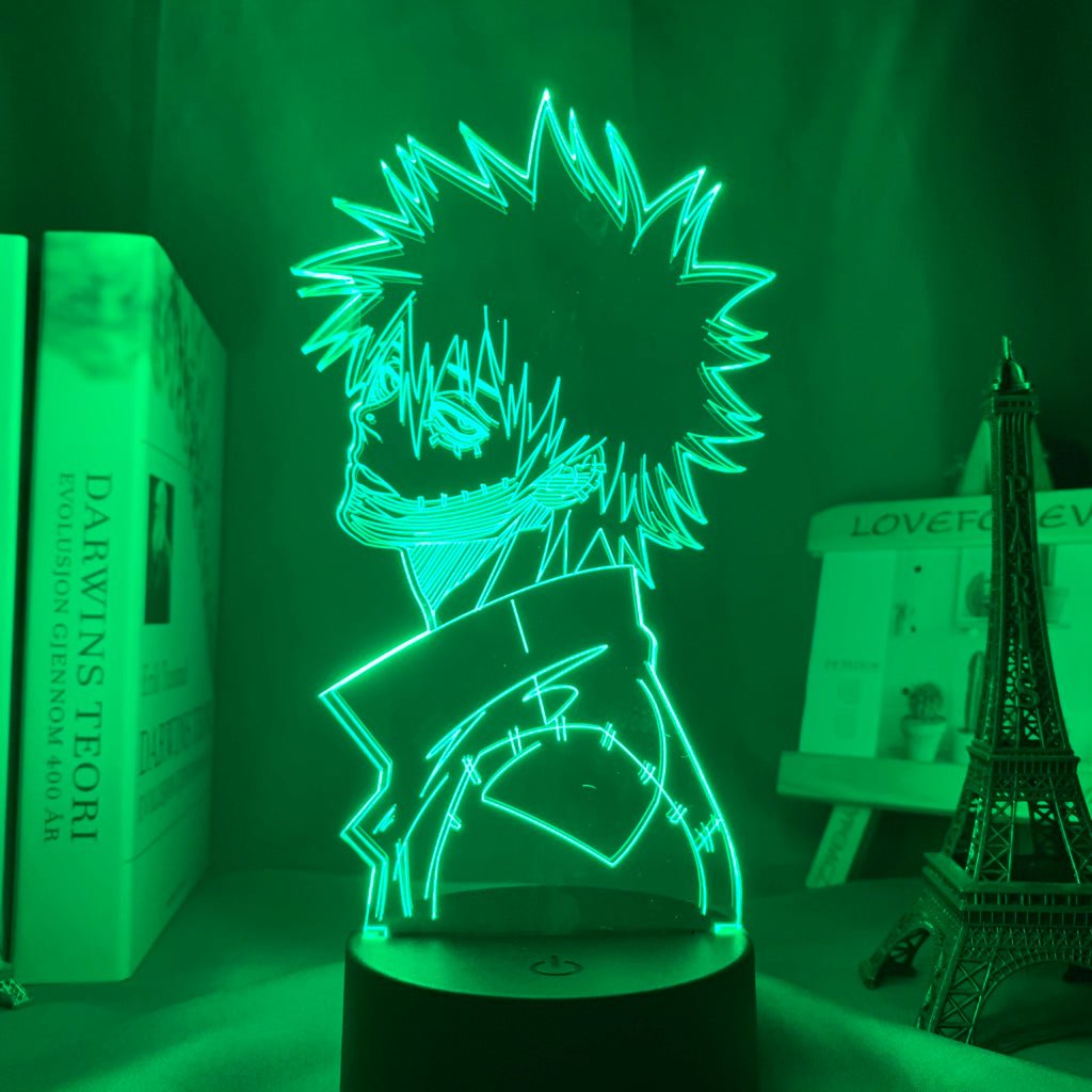 Dabi My Hero Academia 3D Led Lamp LED lamp in Green, cold and calculating, representing his ruthless attitude and complex background from My Hero Academia, perfect for anime fans.