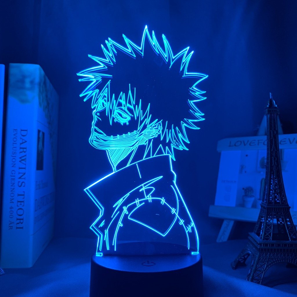 Dabi My Hero Academia 3D Led Lamp LED lamp in Blue, cold and calculating, representing his ruthless attitude and complex background from My Hero Academia, perfect for anime fans.