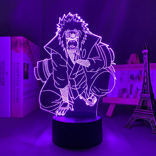 Jiraiya LED lamp in Purple, mentoring and inspirational, showcasing his wisdom and leadership as Naruto's teacher from Naruto, perfect for anime fans.
